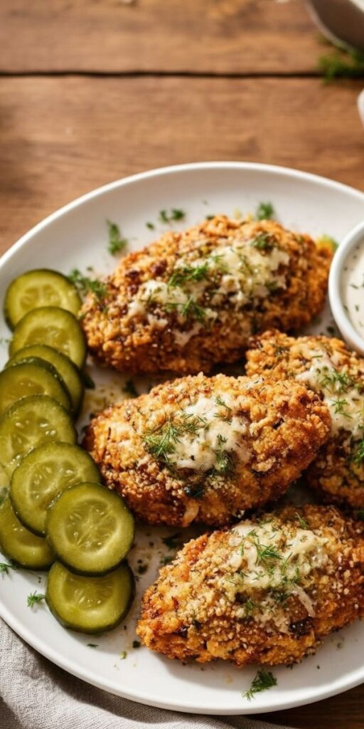 Crispy Dill Pickle Parmesan Chicken Recipe