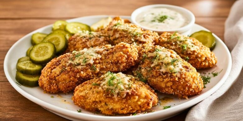 Crispy Dill Pickle Parmesan Chicken Recipe