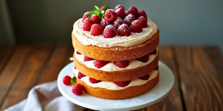 Decadent Creamy Raspberry Layer Cake Recipe