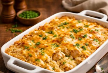 Dump & Bake Creamy Rice & Chicken Recipe