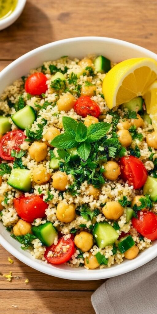 Lemon Herb Quinoa with Chickpeas Recipe