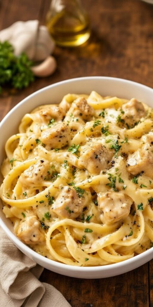 One Pot Garlic Parmesan Chicken Alfredo Recipe
