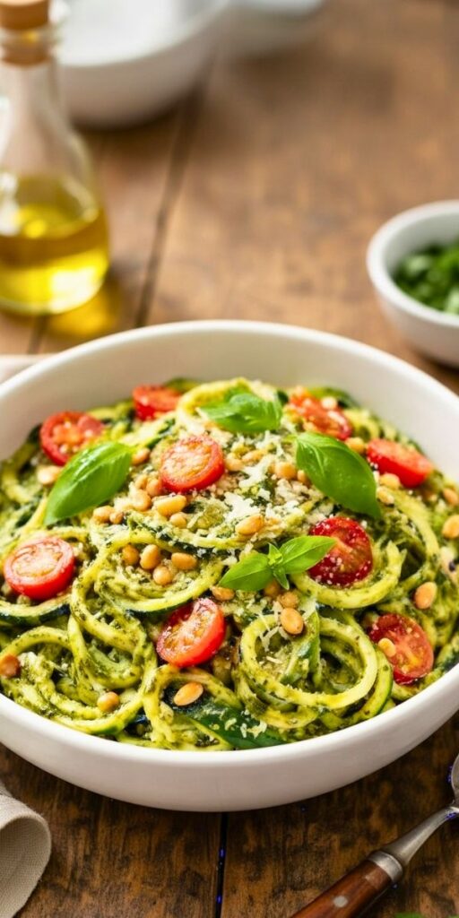 Quick Zucchini Noodles With Pesto Recipe