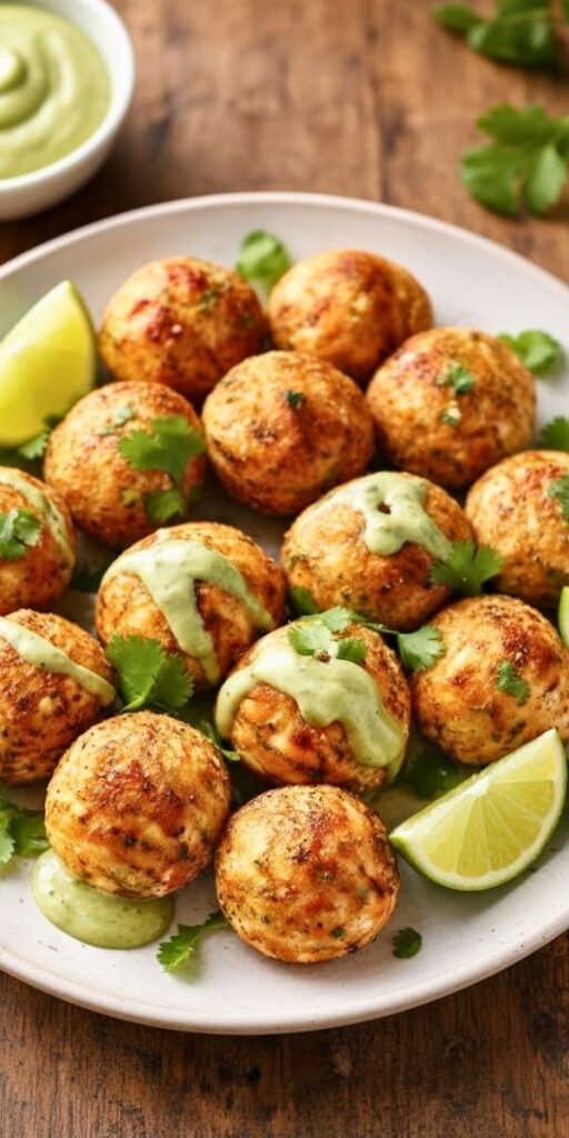 Salmon Balls with Creamy Avocado Sauce Recipe