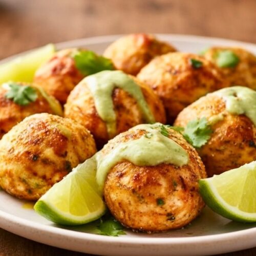 Salmon Balls with Creamy Avocado Sauce Recipe