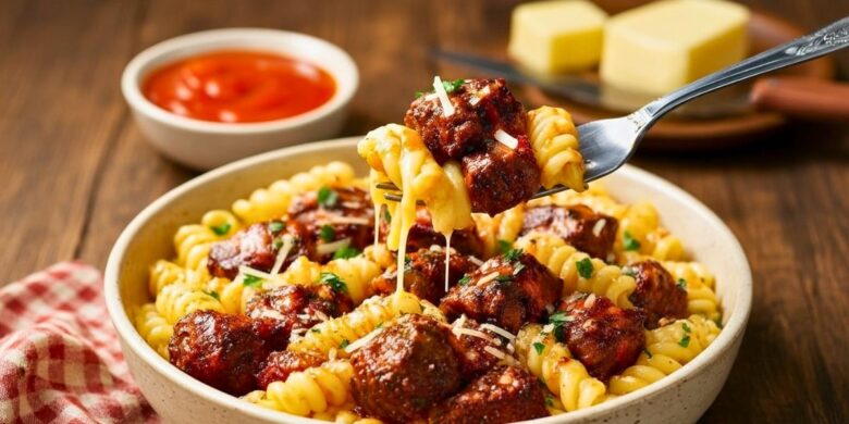 Buffalo Garlic Butter Steak Bites Pasta Recipe