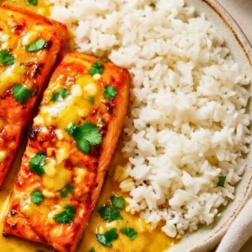 Coconut Curry Salmon with Garlic Butter Recipe