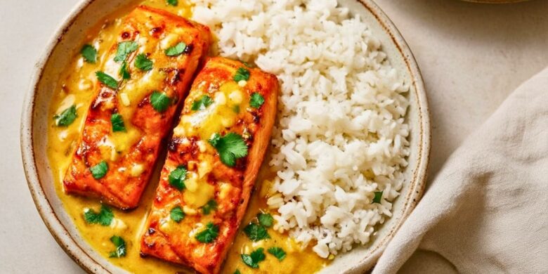 Coconut Curry Salmon with Garlic Butter Recipe