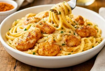 Creamy Cajun Chicken Linguine Garlic Mozzarella Sauce Ready