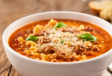 Creamy Lasagna Soup With Sausage And Ground Beef Recipe