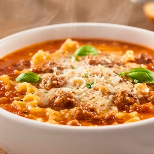 Creamy Lasagna Soup With Sausage And Ground Beef Recipe