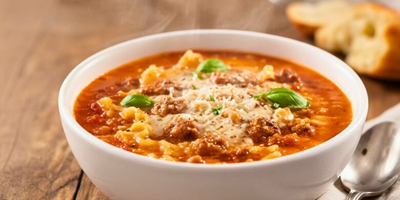 Creamy Lasagna Soup With Sausage And Ground Beef Recipe