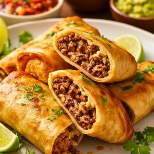 Crispy Cheesy Beef Chimichangas Recipe
