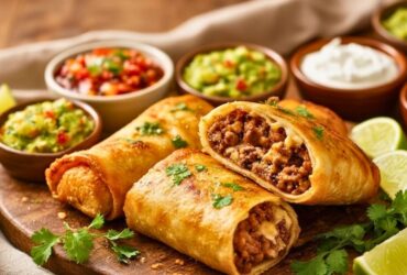 Crispy Cheesy Beef Chimichangas Recipe