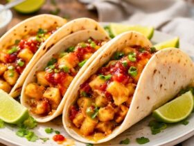 Crispy Cheesy Breakfast Tacos Potatos Recipe