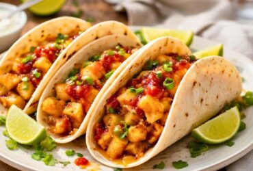 Crispy Cheesy Breakfast Tacos Potatos Recipe