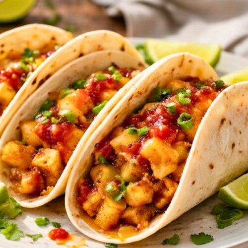 Crispy Cheesy Breakfast Tacos Potatos Recipe