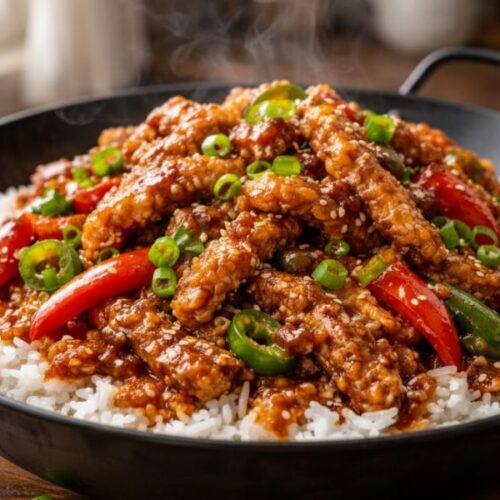 Crispy Chilli Beef Rice Recipe