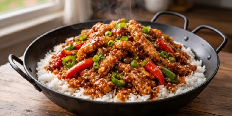 Crispy Chilli Beef Rice Recipe