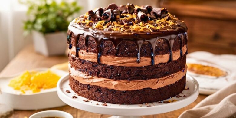 Easy Chocolate Orange Layer Cake With Ganache Recipe