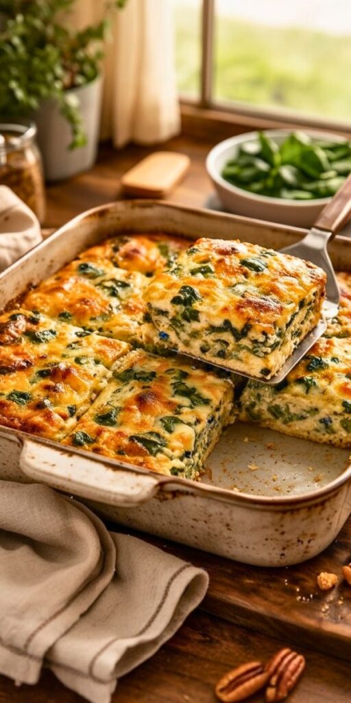 Easy Spinach and Cottage Cheese Breakfast Casserole Recipe