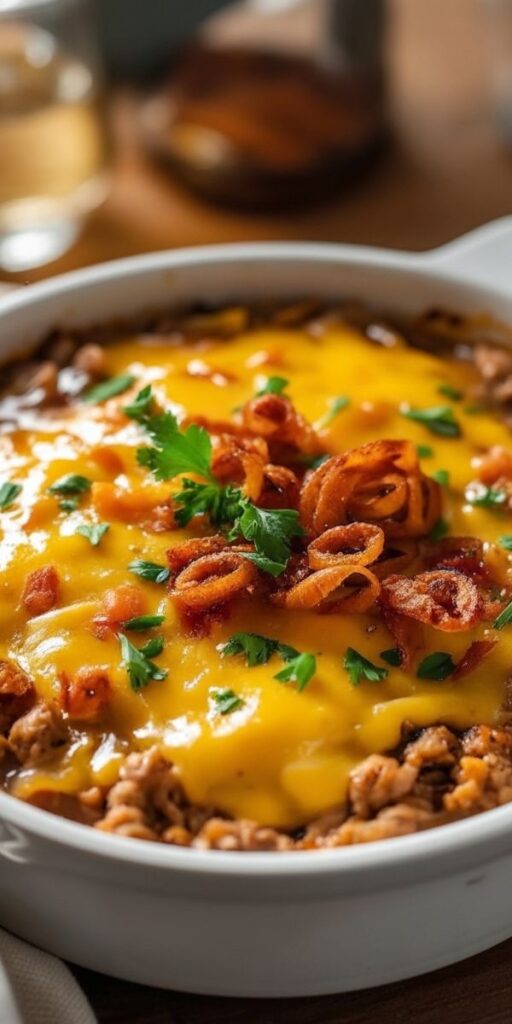 French Onion Ground Beef Rice Casserole Recipe