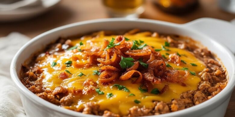 French Onion Ground Beef Rice Casserole Recipe