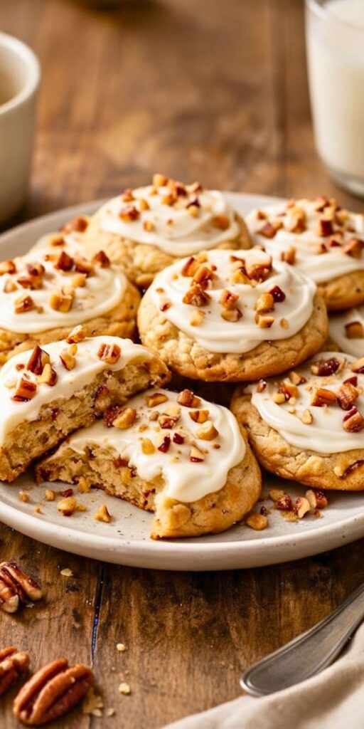 Frosted Butter Pecan Cookies Recipe