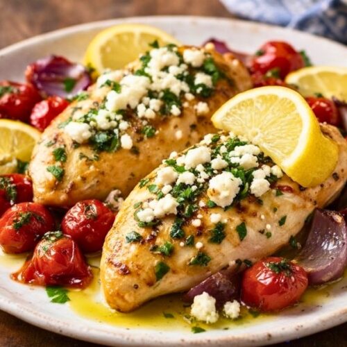 Greek Chicken with Lemon and Feta Recipe