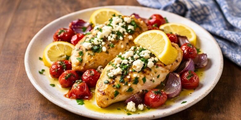 Greek Chicken with Lemon and Feta Recipe