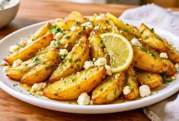 Greek Lemon Feta Roasted Potatoes Recipe
