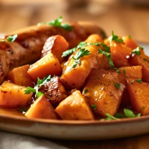 Honey Garlic Sausage Sweet Potatoes Recipe