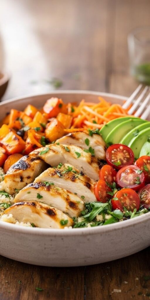 Loaded Grilled Chicken & Sweet Potato Power Bowl Recipe