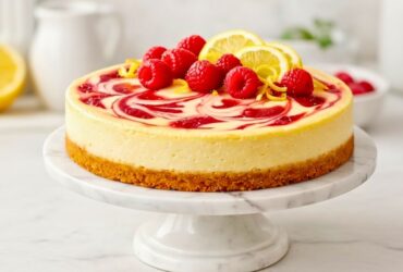 Luscious Lemon Raspberry Swirl Cheesecake Recipe