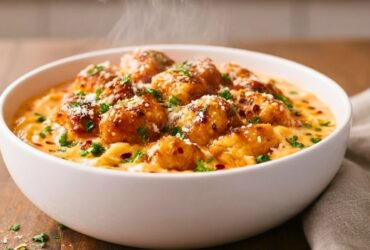 Maple Garlic Chicken Bites with Spicy Cajun Alfredo Recipe