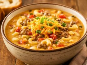 One-Pot Macaroni Cheeseburger Soup Recipe