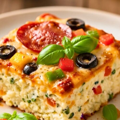 Pizza Style Cottage Cheese Bake Recipe