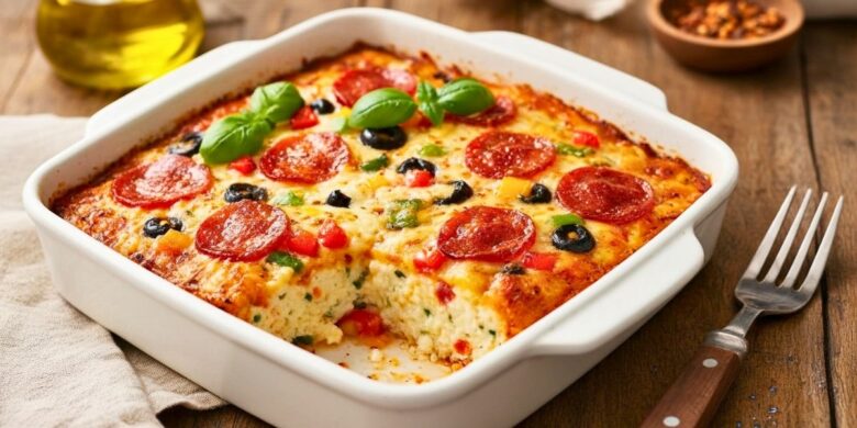Pizza Style Cottage Cheese Bake Recipe