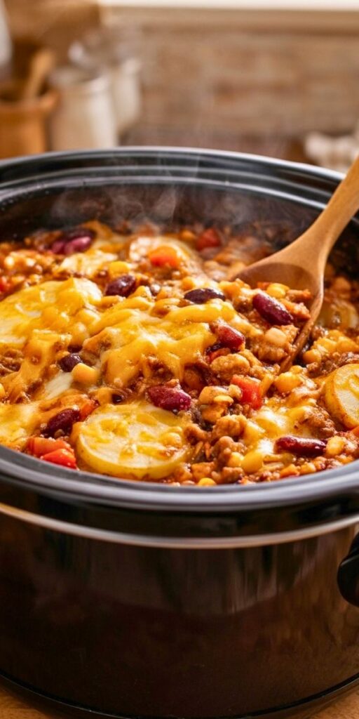 Savory Slow Cooker Cowboy Casserole Recipe