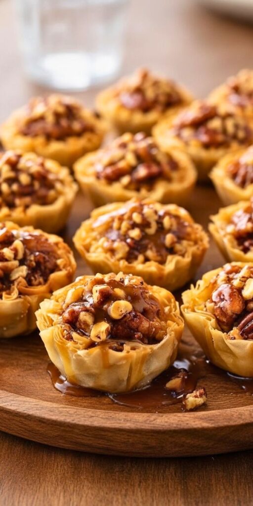 Sweet & Crunchy Pecan Caramel Baklava Cups Recipe