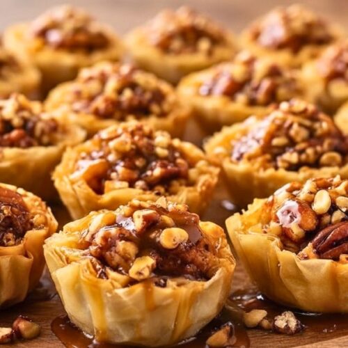Sweet & Crunchy Pecan Caramel Baklava Cups Recipe