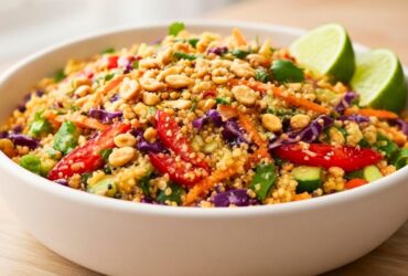 The Best Thai Quinoa Salad with Creamy Peanut Dressing Recipe