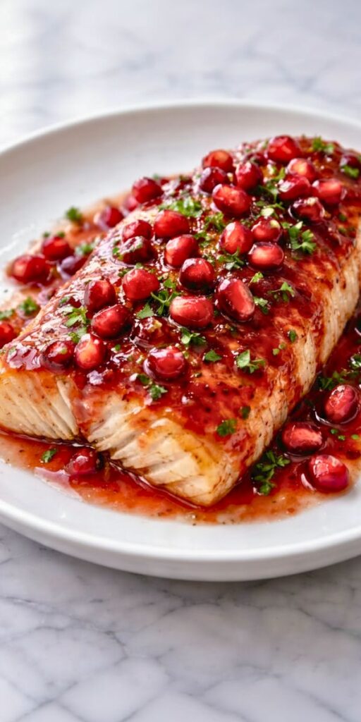 Baked Fish with Pomegranate Sauce Recipe