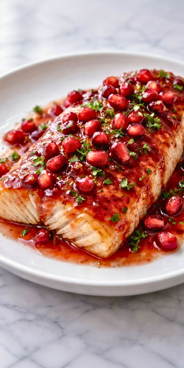 Baked Fish with Pomegranate Sauce Recipe