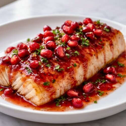 Baked Fish with Pomegranate Sauce Recipe