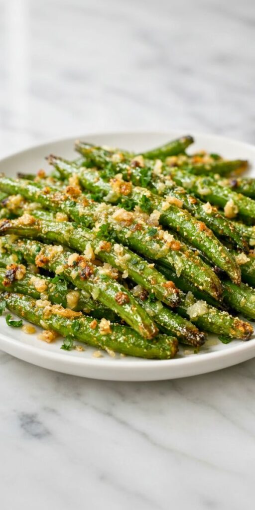 Crispy Garlic Parmesan Green Beans Recipe