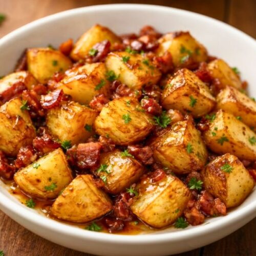 Crispy Roasted Potatoes With Honey And Bacon Recipe