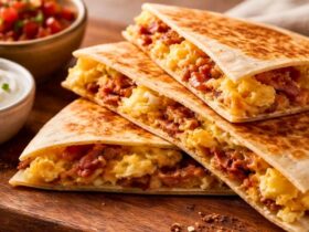 Bobby Flay Bacon and Hash Brown Quesadilla with Eggs Recipe