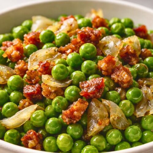 Bobby Flay Peas with Shallots and Pancetta Recipe