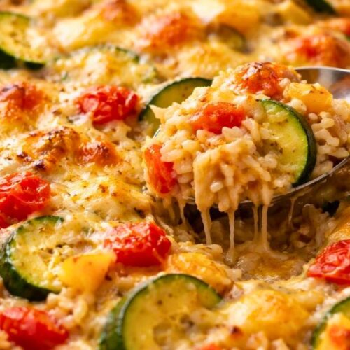 Cheesy Baked Orzo with Vegetables Recipe